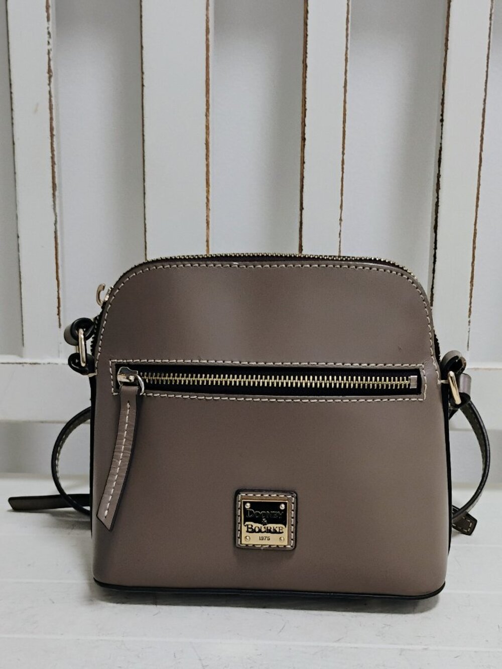 Dooney & Bourke Leather Crossbody Bag Taupe